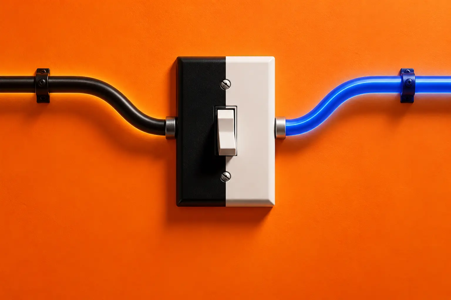 A light switch representing a household changing utility provider